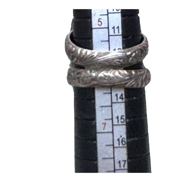 Vintage Artisan Statement Detailed Ring Sterling Silver Turquoise Stone Ornate 6 - Picture 5 of 9